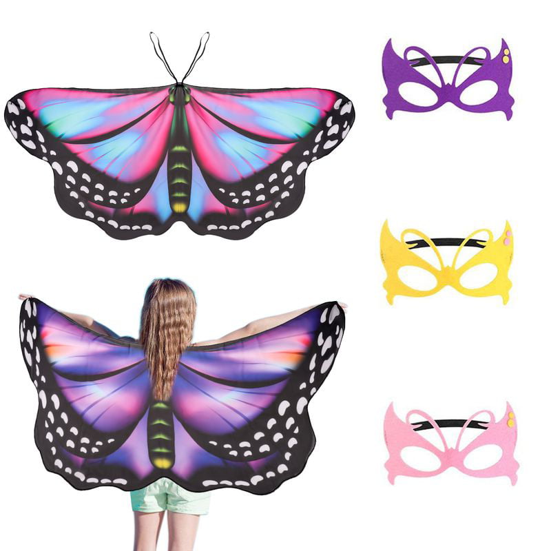 Women's Butterfly Fairy Dragon Fancy Dress Costume Wings Hen Theme Pixie Tale Do 