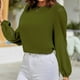 thumbnail image 2 of Blusa de manga larga con cuello redondo, cómoda, informal, a la moda, para mujer Pompotops  FGAJ9065, 2 of 7