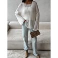 thumbnail image 5 of Womens Summer Scoop Neck Short Sleeve Sweater Casual Knit Tops Pullover Shirts White M, 5 of 8