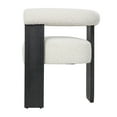 thumbnail image 6 of DecMode Polyester Curved Back Mid Century Modern Round Boucle Lounge Chair with Black Wood Frame, White, 6 of 9