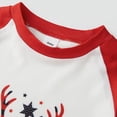 thumbnail image 6 of Christmas Family Pajamas Matching Set Letter Elk Print Long Sleeve Tops and Plaid Pants Sleepwear, 6 of 7