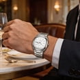 thumbnail image 2 of ACouple Quartz Watches Set - Stainless Strap Matching His & Hers Multifunctional Watches with Date, Alarm & Chronograph - Elegant Couple's Timepieces for Everyday Wear D, 2 of 7