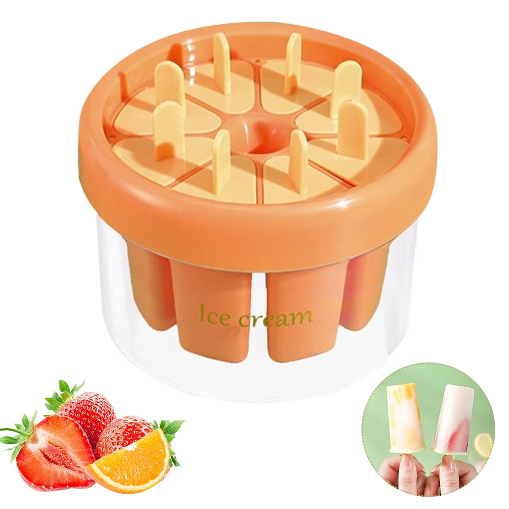 Popsicle Ice Mold Maker 8 Freezer Ice Pop Maker Mold w/ Tray & Sticks