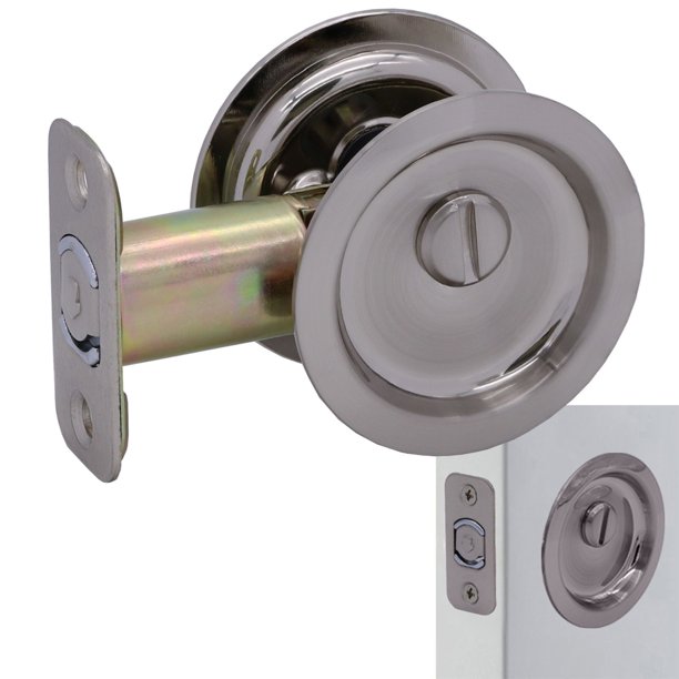 Round Sliding Pocket Door Hardware Latch Pull Privacy Bed and Bath in