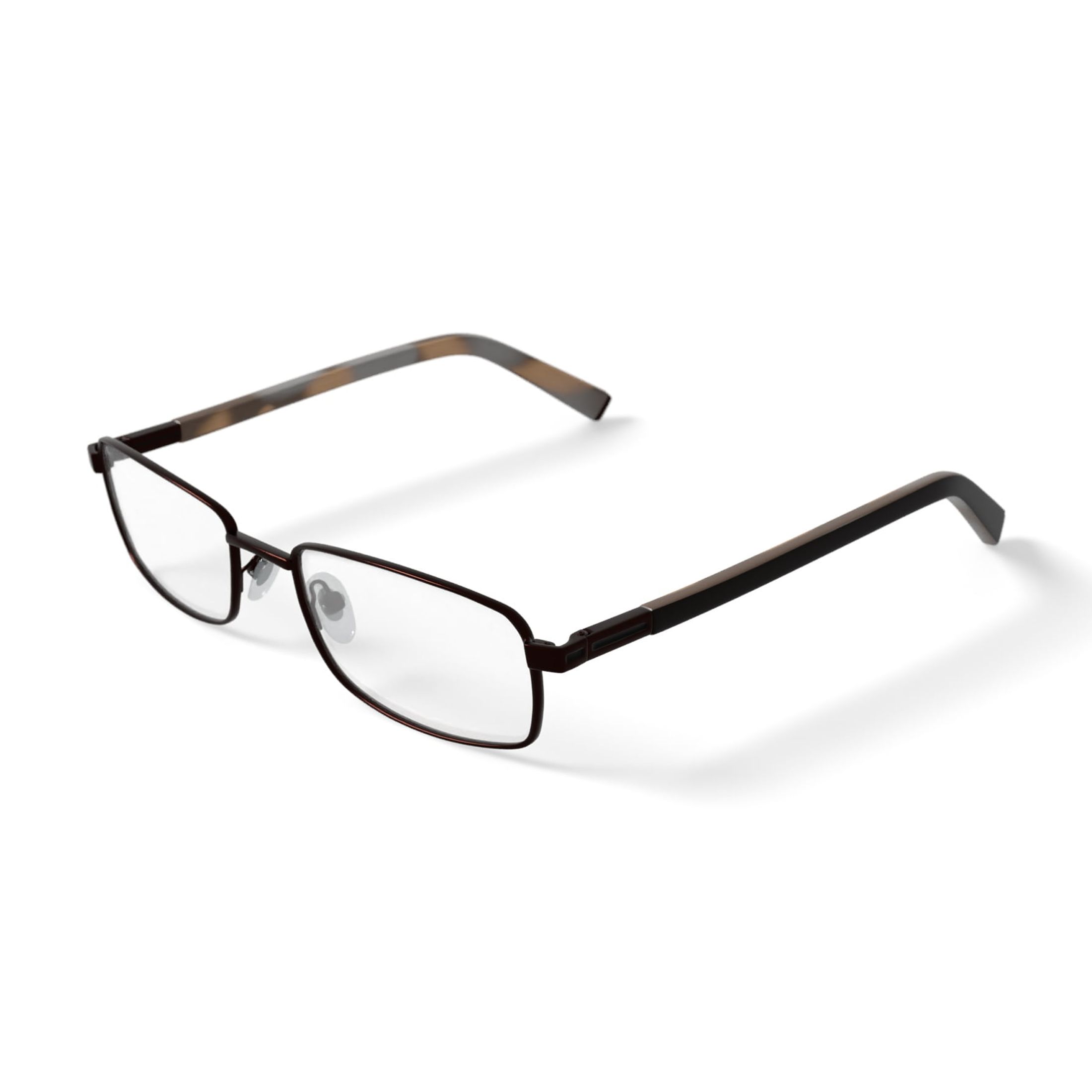 Walmart Men's FM9210 Rectangular Prescription Eyeglasses with Case, Dark Brown