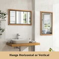 thumbnail image 5 of GVN Wall Mirrors,22 x 36 Inch Rectangular Frame Decor Wall Mounted Mirror with Back Board-Natural, 5 of 10
