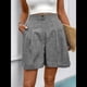 thumbnail image 5 of Pantalones Cortos de de Cintura Alta y Pierna con Bolsillos para Mujer, de Verano Gris Oscuro S, 5 of 7