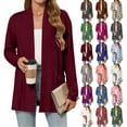 thumbnail image 3 of Breathable Womens Long Sleeve Cardigan Open Front Lightweight Cover Up For Summer Beach Office Wear, 3 of 8