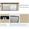 thumbnail image 4 of WarmHaven Storage 4-Pack Clothes Organizer Storage Bags Foldable Storage Box with Large Clear Window Sturdy Handles for Closet, Dorm, Pillows, Bedding, Clothes, Blankets, 35L, Beige, 4 of 15