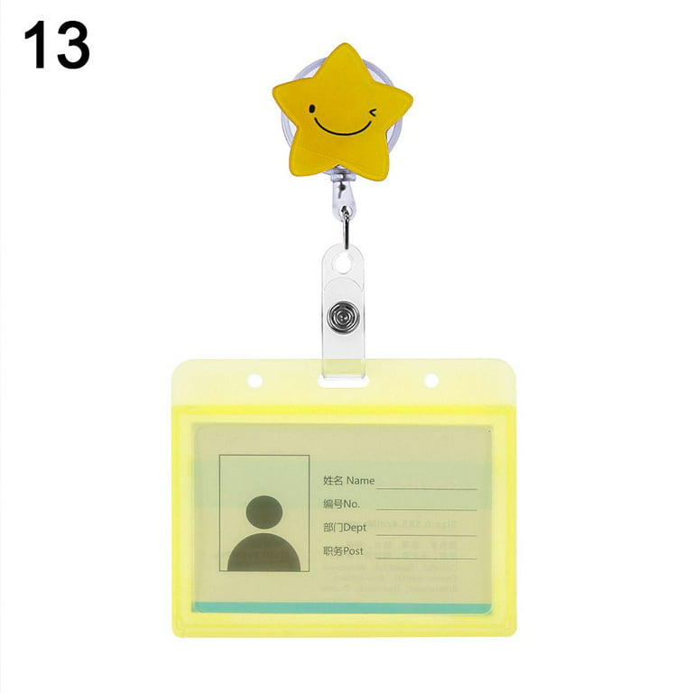 Cartoon Metal Clip Retractable Name Tags Business Work Card with