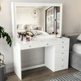 thumbnail image 2 of Boahaus  Modern Vanity Table, White, 7 Drawers, Wide Mirror White-Basic Knobs, 2 of 5