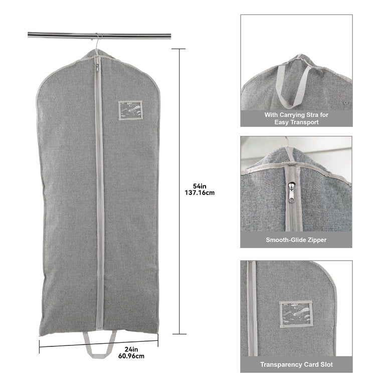 Better Homes & Gardens Hanging Garment Bag, 54" Gray photo 3
