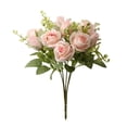 thumbnail image 3 of Mdesiwst Artificial Rose Flower with Stem,Realistic Faux Flower Bouquet Home Office Table Centerpiece Wedding Fake Floral Arrangement Decoration, 3 of 5
