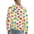 thumbnail image 7 of Sikiie Cartoon Flowers Women's Casual Hoodies Long Sleeve Lightweight Pullover Tops Loose Sweatshirt-Medium, 7 of 7