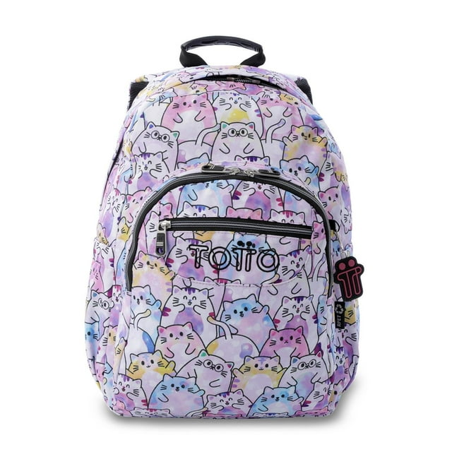 TOTTO Mochila Escolar Grande para Niña Porta Laptop 14 Repelente a Líquidos | 20 L - ACUARELA Multicolor G