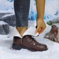 thumbnail image 6 of hopeusnice Lace Up Buckle Decor Side Zipper Boot Block Heel Street Style Boot Brown 35, 6 of 6