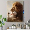 thumbnail image 4 of Toile Murale Étreinte de Lion et d'Agneau 15,75 X 11,81 Pouces, 4 of 8