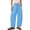 Light Blue, variant on Guluxicc Women's Cotton Pants with Pockets Loose Drawstring Elastic Waist Wide Leg Trousers for Everyday Summer Fall