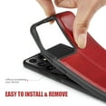 thumbnail image 6 of MOHEYO Slim Vegan Leather Cover Thin Luxury Classic Case for Samsung Galaxy S21 Ultra 5G - Red, 6 of 8