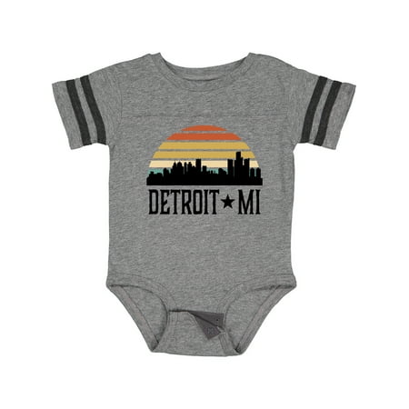 

Inktastic Detroit Michigan Skyline Retro Gift Baby Boy or Baby Girl Bodysuit