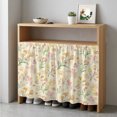 thumbnail image 5 of Orange Spring Floral Cabinet Dishwasher Hidden Curtains, Privacy Closet Door Curtain, Green Botanical Wildflower Blossoms Adhesive Dust Proof Under Sink Skirt for Bathroom Kitchen 35"x35", 5 of 8