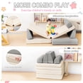 thumbnail image 5 of Lamerge Fold Kids Sofa, Modular Kids Play Couch, Kids Convertible Play Fort, Multifunctional Instant Rebound Foam Couch, Corduroy Fabric Toddler Couch for Playroom/Bedroom, Grey, 5 of 10