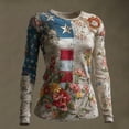 thumbnail image 2 of MEICHEN Women's Casual Long Sleeved Sweatshirt Celebrates 250th Anniversary Patriotic Blouse Top American Flag Flowers Shirt, 2 of 3