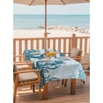 thumbnail image 2 of Outdoor Tablecloth with Umbrella Hole for Patio/Picnic/Party/Camping, Ocean Seahorses Waterproof Table Cloth Rectangle Table Cover Washable, Coastal Animals Seaweed Strafish Compass Blue (60"x 120"), 2 of 8