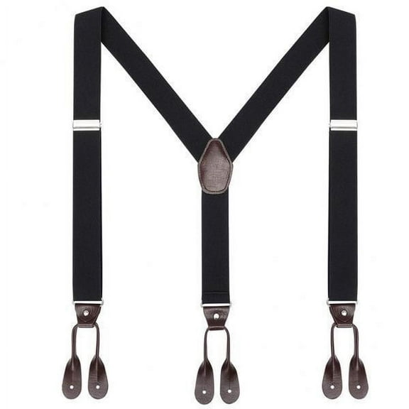 2X Mens Button End Suspenders Adjustable Elastic Y Shape Pants Tuxedo Suspender