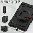thumbnail image 2 of Elehold 3 Layers Multi-Functional Rugged Case for Galaxy Tab A7 Lite 8.7" SM-T220 T225 T227 8.7 Inch 2021,with Shockproof ResistantShoulder Strap Ring 360 Rotating Kickstand Case, Black, 2 of 8