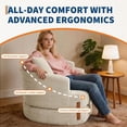 thumbnail image 4 of Memoryfield 3-in-1 Folding Sofa Bed, Memory Foam Sleeper Chair with Washable Cover, Convertible Boneless Floor Futon, Fold-Out Couch with Back Support for Living Room, Bedroom, Beige, 4 of 7