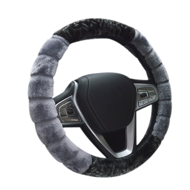 DPTALR Winter Short Plush Steering Wheel Cover Winter Heating And Warmth Cover