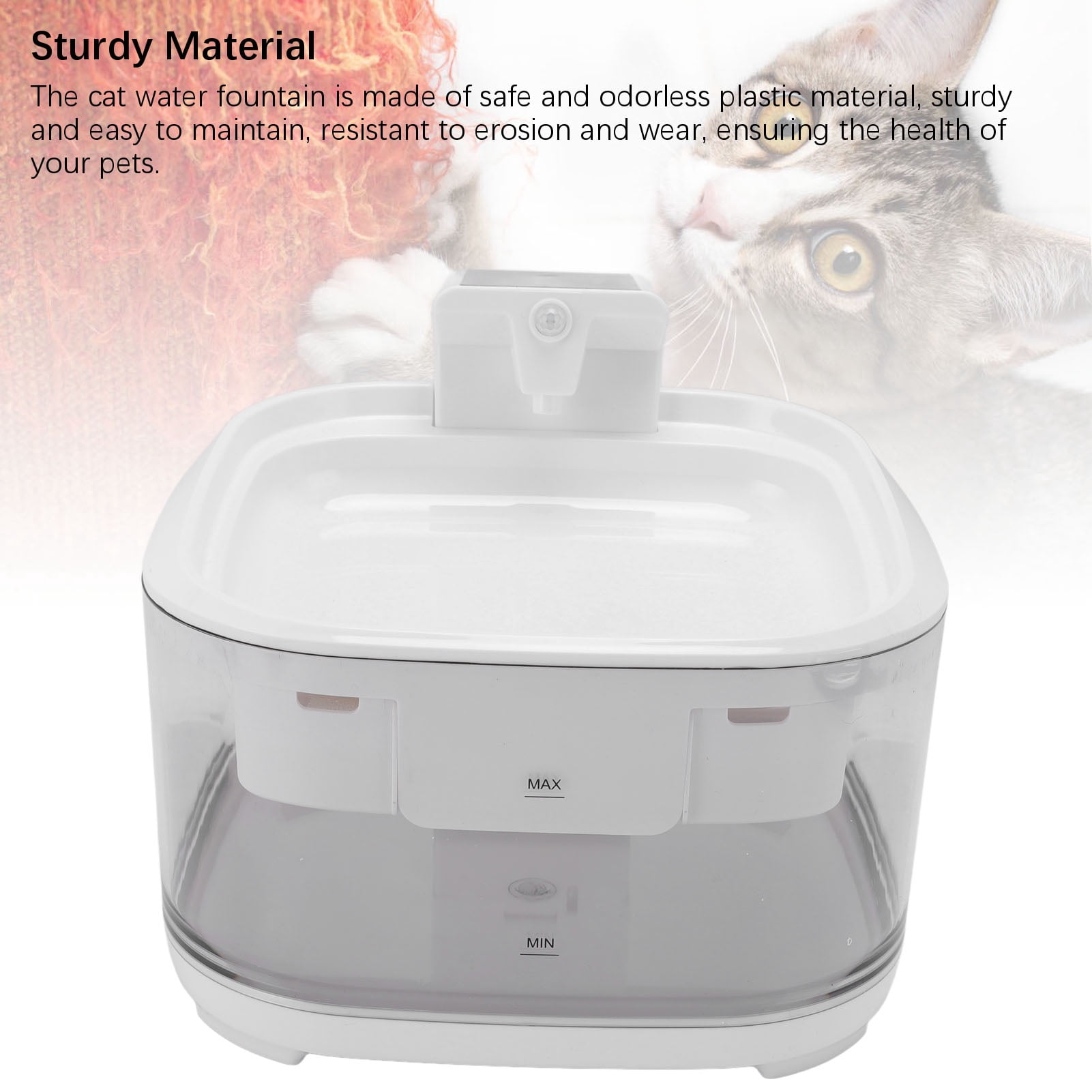 Yajisi Cat Water Fountain, 4.5L / 152 oz Large Capacity Quiet Automatic Pet Drinking Dispenser with Cycle Filtration for Dogs and Cats, White