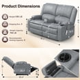 thumbnail image 2 of Power Reclining Loveseat with USB Port, Storage Console, Removable Armrests, Wall-Hugger Design, Double Cushions Faux Leather, Light Gray, 2 of 8