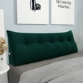 thumbnail image 3 of WOWMAX Large Bolster Triangular Reading Backrest Positioning Support Wedge Pillow Headboard for Day Bed Bunk Bed RV/Trailer with Removable Cover 59 Inches Velveteen Green, 3 of 7
