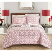 4 Piece Linden 100% Cotton 200 Thread Count Bohemian Inspired Printed REVERSIBLE Duvet Cover Set with Shams and