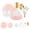 Pink, variant on Smarty Clear with Gold Rim Round Lotus Plastic Tableware Set (120 Guests)