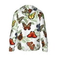 thumbnail image 3 of Balery Multicolored Butterflies Men's Women's UPF 50+ Sun Protection Lightweight Hoodie Performance Long Sleeve Shirt for Fishing Running-Large, 3 of 9