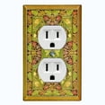 thumbnail image 1 of Metal Light Switch Plate Cover Elegant Victorian Floral Leaf Butterfly Frame Green FRA065, 1 of 13