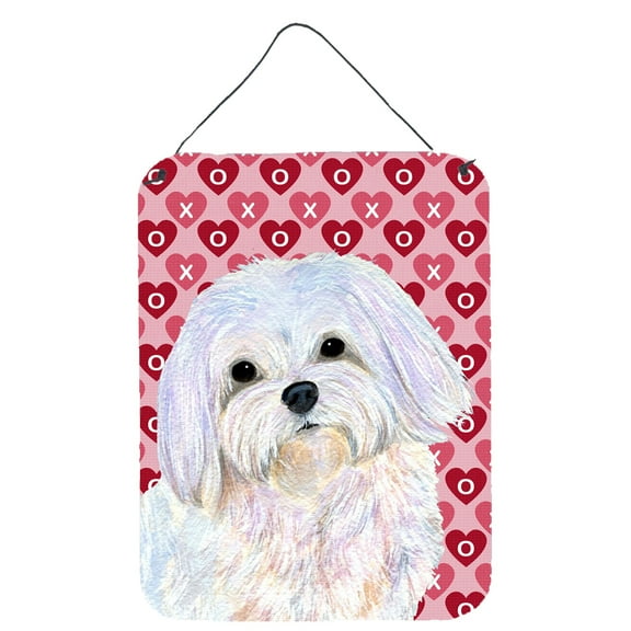 Carolines Treasures SS4482DS1216 Maltese Hearts Love and Valentines Day Portrait Wall or Door Hanging Prints 12WX16H
