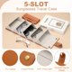 thumbnail image 3 of Organizador de gafas de sol, estuche de viaje de cuero para gafas de sol con 5 ranuras, caja organizadora de almacenamiento de gafas de sol para mujeres (marrón), 3 of 7