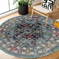 thumbnail image 2 of BoutiqueRugs Tigris Traditional Area Rug - Light Blue, Navy, Ivory - 5'3" Round, 2 of 8