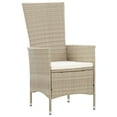 thumbnail image 3 of vidaXL 9 Piece Outdoor Dining Set with Cushions Poly Rattan Beige, 3 of 5