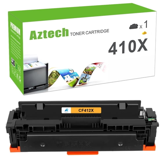 A AZTECH Compatible for HP 410X CF412X 410A CF410X Toner Cartridge fits for HP Color LaserJet Pro MFP M377 Series, M377dw (Yellow, 1-Pack)
