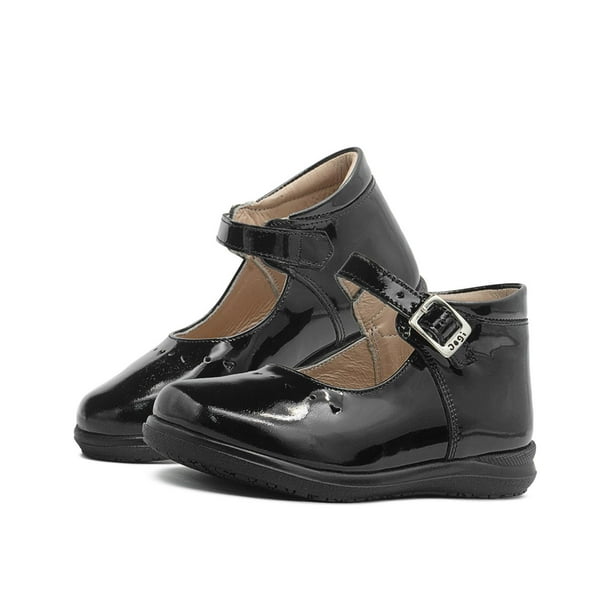Zapato Botita Escolar Para Niña Dogi Charol Negro De Piel negro 12