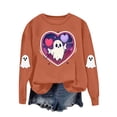 thumbnail image 3 of VKOYWKM Chandails d'Halloween pour Femmes Chandail Graphique Fantôme Col Rond Manches Longues chandail d'Automne Hauts de Fête Assortis Chandails d'Halloween pour la Famille, 3 of 9