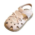thumbnail image 4 of Sandals for Toddler Little Kids Girls Summer Rabbit Bow Leather Closed Toe Princess Flats Dress Sandals, 4 of 5