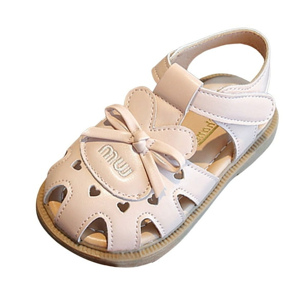 Mostsola Kids Girls Soft Closed Toe Hollow out Bow Tie Princess Flat Shoes Toddler Summer Sandals