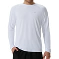 thumbnail image 2 of Satankud Mens Sun Protection UPF 50+ Shirts Long Sleeve Swim Rash Guard Shirt Workout Running Athletic UV Gym Surf Hiking White XL, 2 of 9