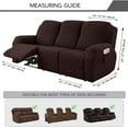 thumbnail image 5 of 8 Piece Stretch Recliner Slipcover Jacquard Recliner Loveseat Covers with Side Pocket Anti-Slip Fitted Couch Furniture Protectors with Elastic Bottom, For 3 Seater, 5 of 7